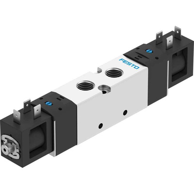 Festo 5/2 Solenoid Valve - Solenoid/Spring G 1/4 VUVS Series 24V dc, 8043219