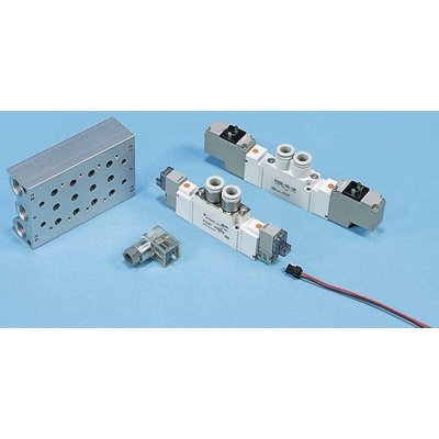 SMC 5/3 Pneumatic Solenoid Valve - Pilot/Pilot SY7000 Series 24V dc