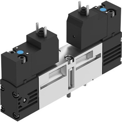 Festo 2X3/2-Way, Monostable, Open Pneumatic Solenoid Valve - Electrical G 1/8 VSVA Series 24V dc