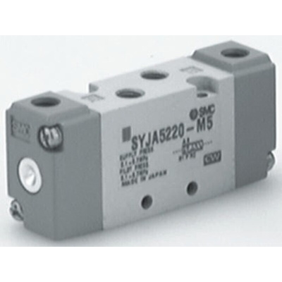 SMC 5/2 Pneumatic Solenoid Valve - Pilot/Pilot Metric M5 SYJA5000 Series