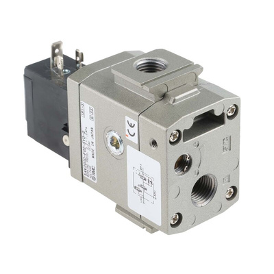 SMC Pneumatic Solenoid Valve - Solenoid/Pilot/Spring G 1/4 EAV2000 Series 24V dc
