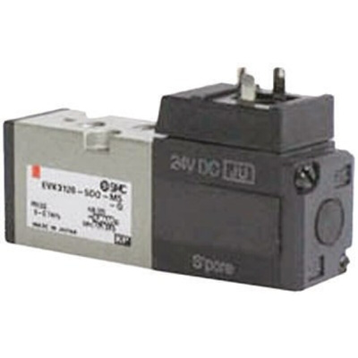 SMC 5/2 Pneumatic Solenoid Valve - Spring/Solenoid Metric M5 VK3000 Series 24V dc