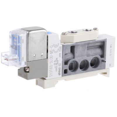 SMC 5/2 Pneumatic Solenoid Valve - Solenoid/Pilot Metric M5 SY3000 Series 24V dc