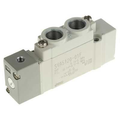 SMC 5/2 Pneumatic Solenoid Valve - Pilot/Pilot G 1/8 SYA5000 Series