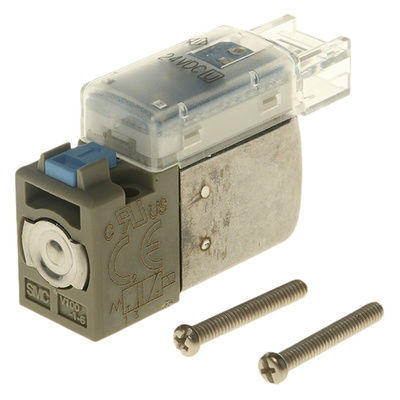 SMC 3/2 Pneumatic Solenoid Valve - Spring/Solenoid V100 Series 24V dc