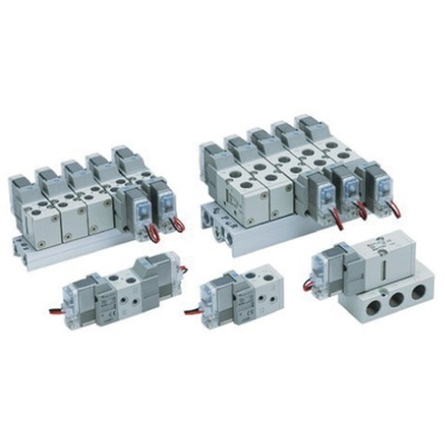SMC 5/2 Pneumatic Solenoid Valve - Pilot/Pilot G 1/4 VF3000 Series 240V ac