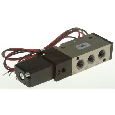 SMC 5/2 Pneumatic Solenoid Valve - Spring/Solenoid Rc 1/8 VZ5000 Series 24V dc