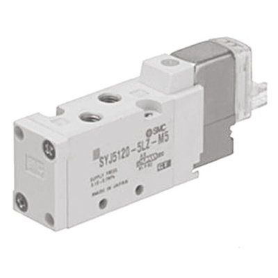 SMC 5/2 Pneumatic Solenoid Valve - Spring/Solenoid Metric M5 SYJ5000 Series 24V dc