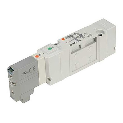 SMC 5/2 Pneumatic Solenoid Valve - Solenoid/Pilot SV3000 Series 24V dc