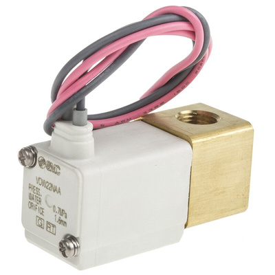 SMC 2/2 Pneumatic Solenoid Valve - Solenoid/Spring G 1/8 VDW Series 24V dc