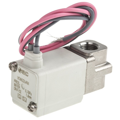 SMC 2/2 Pneumatic Solenoid Valve - Solenoid/Spring G 1/8 VDW Series 24V dc