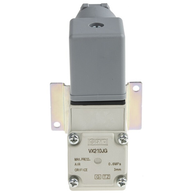 SMC 2/2 Pneumatic Solenoid Valve - Solenoid/Spring Push In 6 mm VX21 Series 24V dc