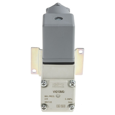 SMC 2/2 Pneumatic Solenoid Valve - Solenoid/Spring Push in 8 mm VX21 Series 24V dc