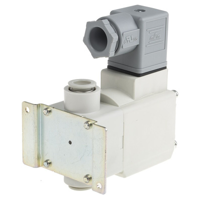 SMC 2/2 Pneumatic Solenoid Valve - Solenoid/Spring Push in 10 mm VX23 Series 24V dc