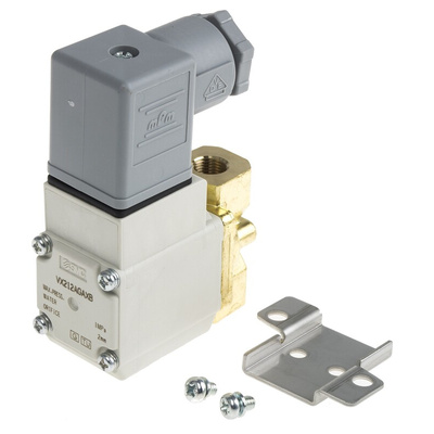 SMC 2/2 Pneumatic Solenoid Valve - Solenoid/Spring G 1/8 VX21 Series 24V dc