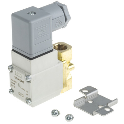 SMC 2/2 Pneumatic Solenoid Valve - Solenoid/Spring G 1/4 VX21 Series 24V dc