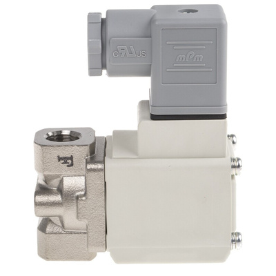 SMC 2/2 Pneumatic Solenoid Valve - Solenoid/Spring G 1/4 VX22 Series 24V dc