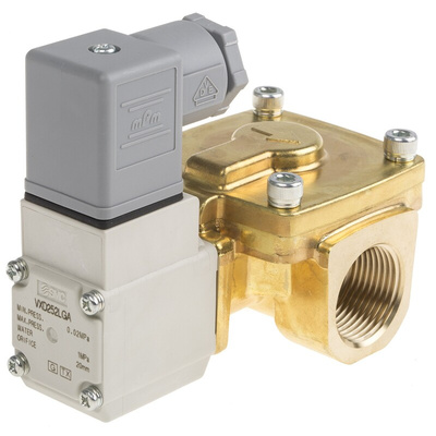 SMC 2/2 Pneumatic Solenoid Valve - Solenoid/Pilot/Spring G 3/4 VXD Series 24V dc