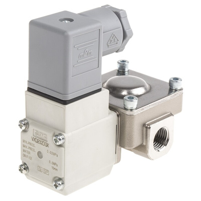 SMC 2/2 Pneumatic Solenoid Valve - Solenoid/Pilot/Spring G 1/4 VXD Series 24V dc