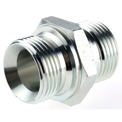 Parker Hydraulic Straight Threaded Adapter 16HMK4S, Connector A G 1 Male, Connector B G 1 Male