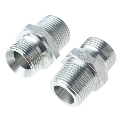 Parker Hydraulic Straight Threaded Adapter 12F3MK4S, Connector A G 3/4 Male, Connector B R 3/4 Male