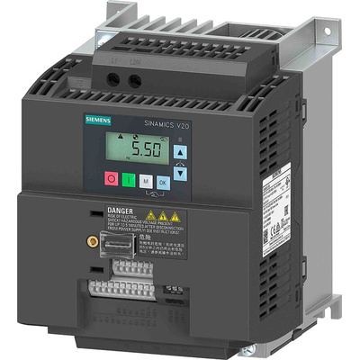 Siemens Converter, 2.2 kW, 1 Phase, 200 → 240 V ac, 11 A, SINAMICS V20 Series