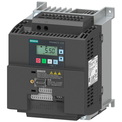 Siemens Converter, 3 kW, 1, 3 Phase, 240 V, 13.6 A, SINAMICS V20 Series