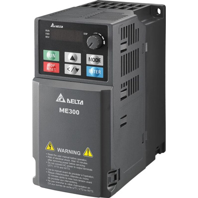 Delta Electronics Inverter Drive, 0.4 kW, 3 Phase, 460 V, 1.5 A, VFD-ME Series
