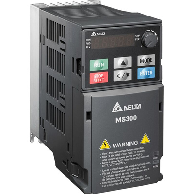 Delta Electronics Inverter Drive, 1.5 kW, 3 Phase, 460 V, 4.2 A, VFD-MS Series