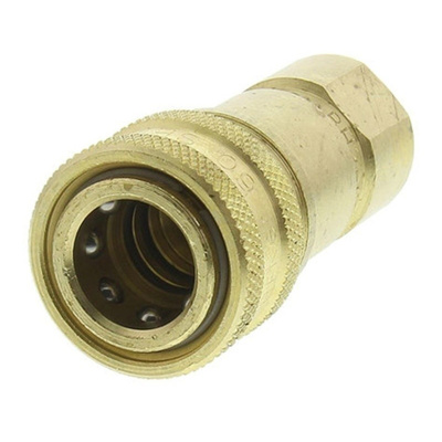 Parker Brass Female Hydraulic Quick Connect Coupling, G 1 Female