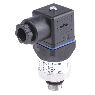 WIKA Hydraulic Pressure Sensor 12719049, 4-Pin L-Plug, 4 → 20mA, 0bar to 1bar