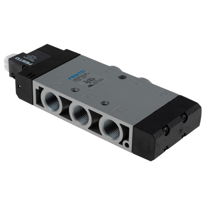 Festo 5/2 Solenoid Pilot Valve - Electrical G 3/8 CPE Series 24V dc, 163166