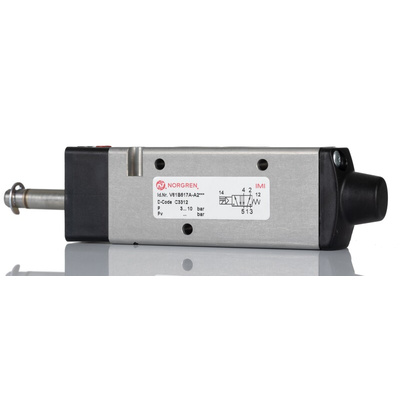 Norgren 5/2 Pneumatic Solenoid Valve - Solenoid/Spring G 1/4 V61 Series