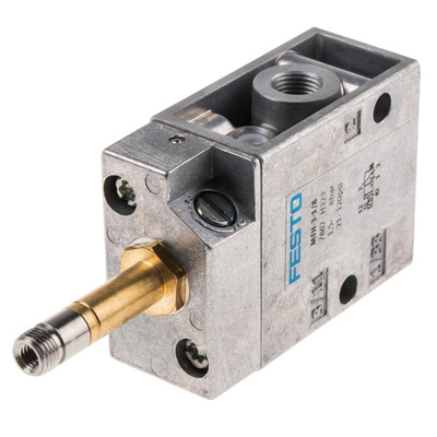 Festo 3/2 Pneumatic Solenoid Valve - Solenoid/Spring G 1/8 MFH Series 12 → 48V dc, 24 → 240V ac, 7802