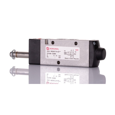 Norgren Pneumatic Solenoid Valve - Solenoid/Spring G 1/8 V60 Series, V60A517A-A2000