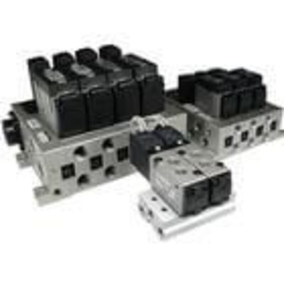 5 Port centre exhaust solenoid valve 24V dc Base mounted plug-in metal seal