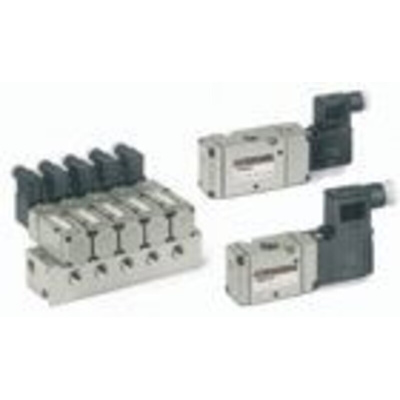 3 port solenoid valve 24V dc NC internal pilot light surge protection sub-plate mounted 1/2" bsp