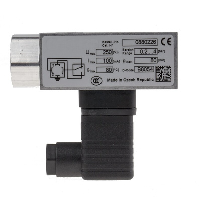 RS PRO Pressure Switch, NPT 1/4 0.2bar to 4 bar