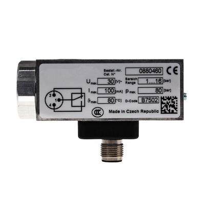 RS PRO Pressure Switch, M12 x 1 1bar to 16 bar