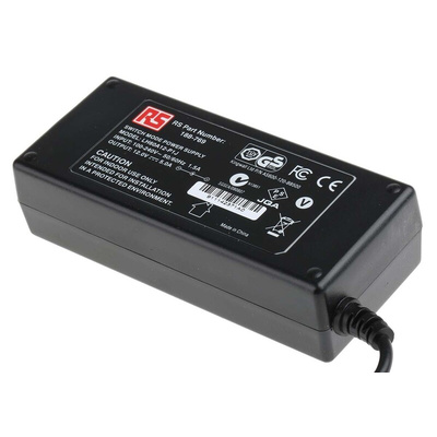 RS PRO 60W Plug-In AC/DC Adapter 12V dc Output, 5A Output