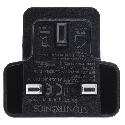 RS PRO 5W Plug-In AC/DC Adapter 5V dc Output, 1A Output