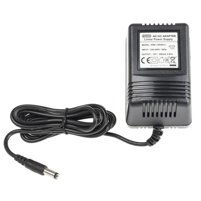 RS PRO 5W Plug-In AC/DC Adapter 12V ac Output, 400mA Output