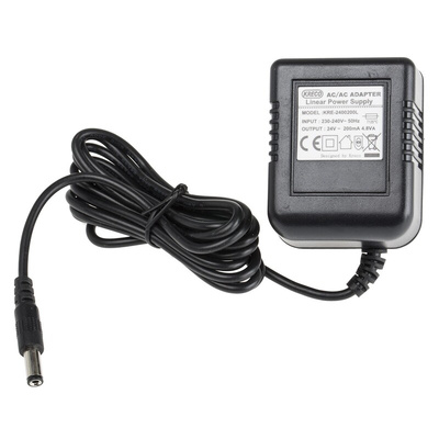 RS PRO 5W Plug-In AC/DC Adapter 24V ac Output, 200mA Output