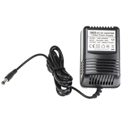 RS PRO 20W Plug-In AC/AC Adapter 24V ac Output, 800mA Output