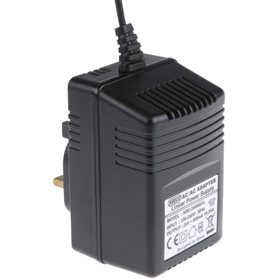 RS PRO 20W Plug-In AC/DC Adapter 24V ac Output, 800mA Output