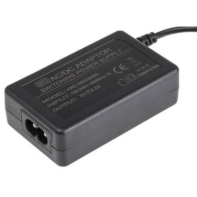 RS PRO 12.5W Plug-In AC/DC Adapter 5V dc Output, 2.5A Output