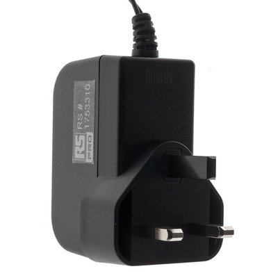 RS PRO 18W Plug-In AC/DC Adapter 12V dc Output, 1.5A Output