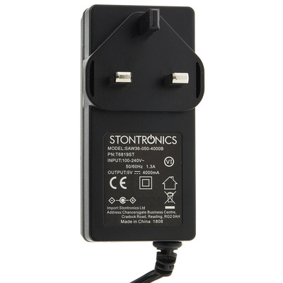 RS PRO 20W Plug-In AC/DC Adapter 5V dc Output, 4A Output