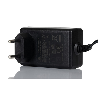 RS PRO 30W Plug-In AC/DC Adapter 12V dc Output, 2.5A Output