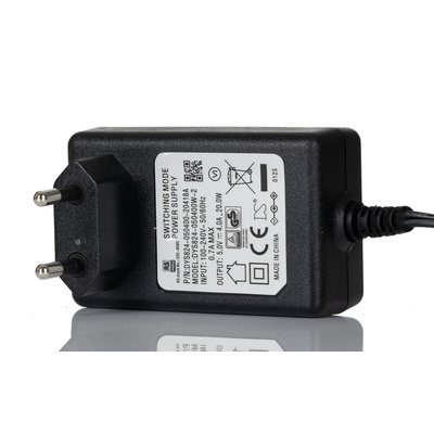 RS PRO 20W Plug-In AC/DC Adapter 5V Output, 4A Output